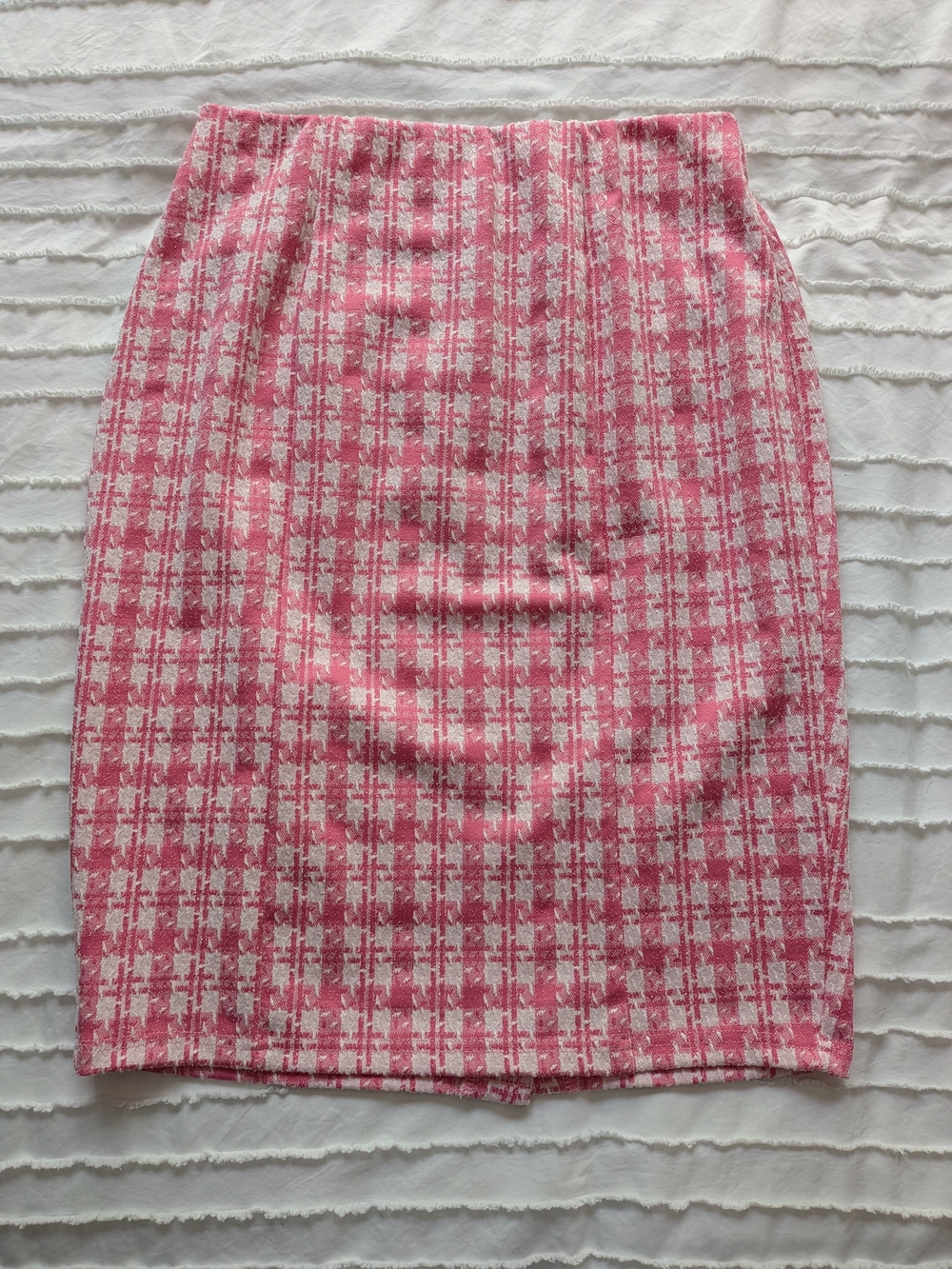 Kate Kasin Pink Plaid Pencil Skirt - Women